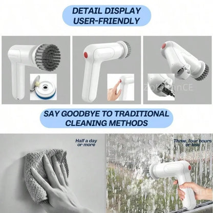 9-in-1 Electric Cleaning Brush Wireles Electric Spin Cleaning Scrubber Electric Cleaning Tool Kitchen Bathroom Cleaning Machine