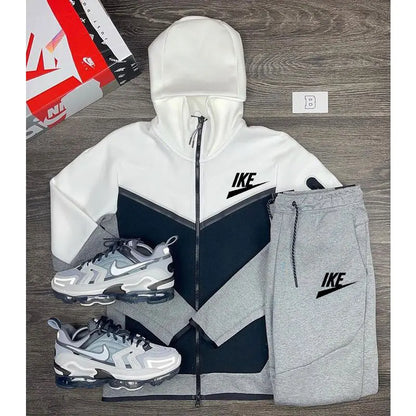 2024 Men's Leisure Sportswear For Men Spring And Autumn New Outdoor Hooded Windbreaker Jacket And Sweatpants Two-piece Set