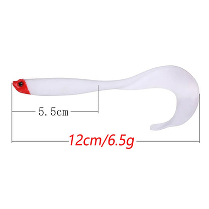 3pcs/Lot Long Tail Fish Silicone Soft Bait 12cm 6.5g Jigs Wobblers Lures Artificial Rubber Baits Bass Swimbait Fishing Tackle