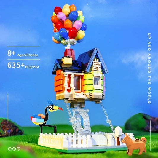 653 Pcs Floating Flying Balloon House Building Blocks With Anime Figure Hot Air Balloon Bricks Toy For Child Birthday Gift