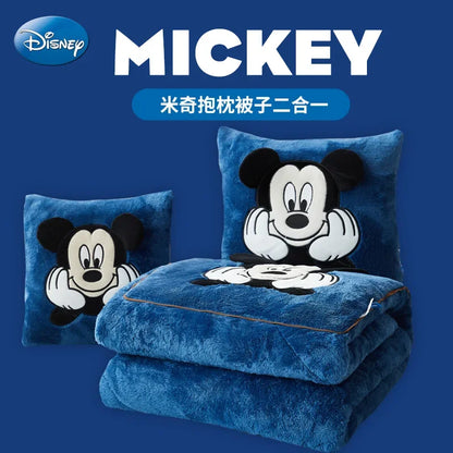 Stitch Disney Throw Pillow Blanket 2-in-1 Kawahiran Velvet Throw Pillow Thickened Nap Blanket Living Room Christmas Gift