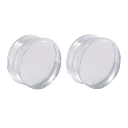 3 Pairs Acrylic Ear Gauge Black&White&Clear Double Flared Saddle Ear Plugs Ear Stretchers Tunnels Expanders Body Jewelry