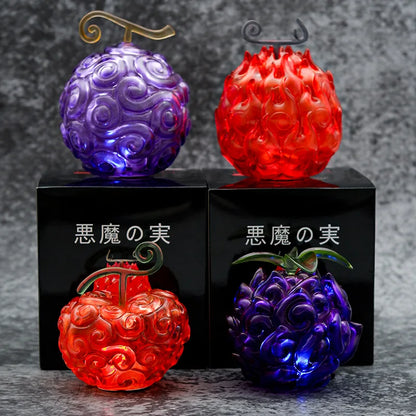 One Piece Cursed Devil Fruit Night Light 10CM Anime Action Figure Model Luffy Rubber Ace Burning Surgery Darkness LED Lamp Toys