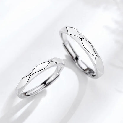 1 par de anillos de pareja de rombos blancos y negros, anillo abierto para mujeres y hombres, anillos de dedo ajustables, regalo de joyería de aniversario para amantes románticos