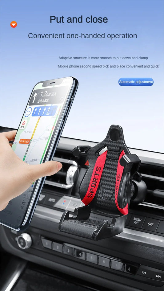 Racing Seat Shape Car Phone Bracket GPS Bracket Car Air Vent Universal Smartphone Bracket Trendfront