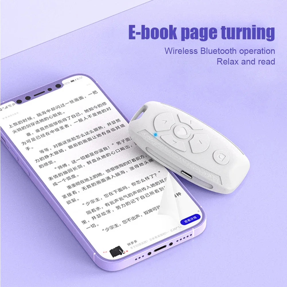 Recharegable Bluetooth Remote Control Button Wireless Controller Selfie Camera Stick Shutter Release For Phones e-book Page Turn