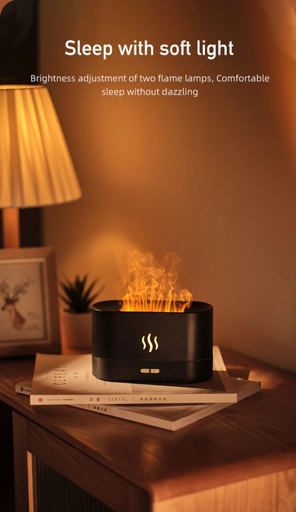Vissko Aroma Diffuser 180ML Air Humidifier Ultrasonic Aromatherapy Cool Mist Maker Essential Oil Flame Lamp Difusors For Home
