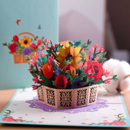 3D Pop-Up Cards Flowers Birthday Card Anniversary Gifts Postcard Maple Cherry Tree Wedding Invitations Greeting Cards