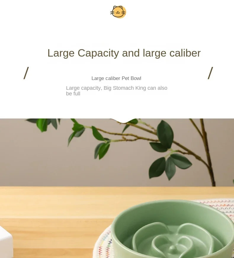 Slow Feeder Cat Bowl Ceramic Cat Food Bowl for Cervical Spine Protection Anti-choking Cat Slow Feeding Dish Bowl Pet Supplies