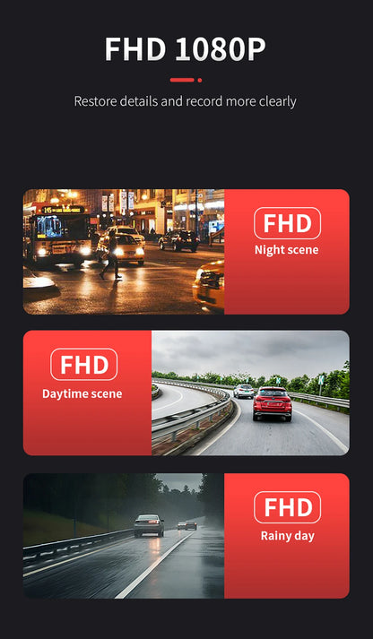 Grabadora de video DVR para automóvil de 4 lentes 1080P con control por aplicación WIFI, cámara de tablero de 360 ​​grados, visión nocturna, cámara de visión trasera delantera izquierda y derecha para automóvil