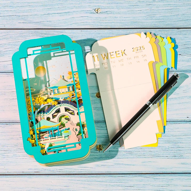 3d calendar 2025 memo pad 3d sticky pads crafting new Year's gift paper art 3d sculpture desk accessories small gifts for guests