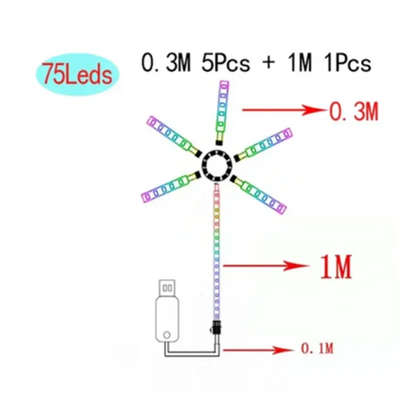 RGBIC Firework Strip Lights LED Bluetooth APP Control Neon Strip USB 5V Changing Smart Lamp Sync Music Bedroom Decor Dream Light