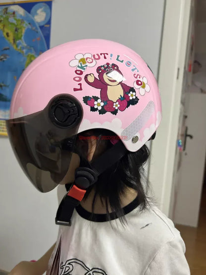 Summer Disney Donald Duck Motorcycle Super Light Open Face Helmet For Children Adult Helmet Safety Protective Helmet Gift Toy
