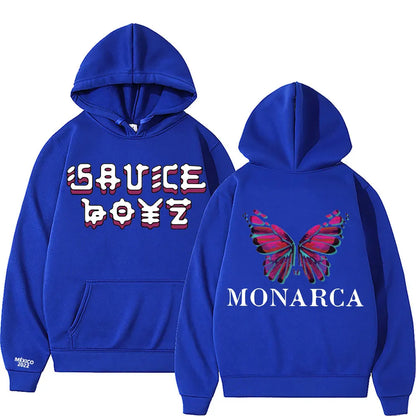 USA Rapper Eladio Carrion Print Hoodie Monarca Music Clothes Men Women Hip Hop Oversized Casual Sweatshirt Man Quality Clothing
