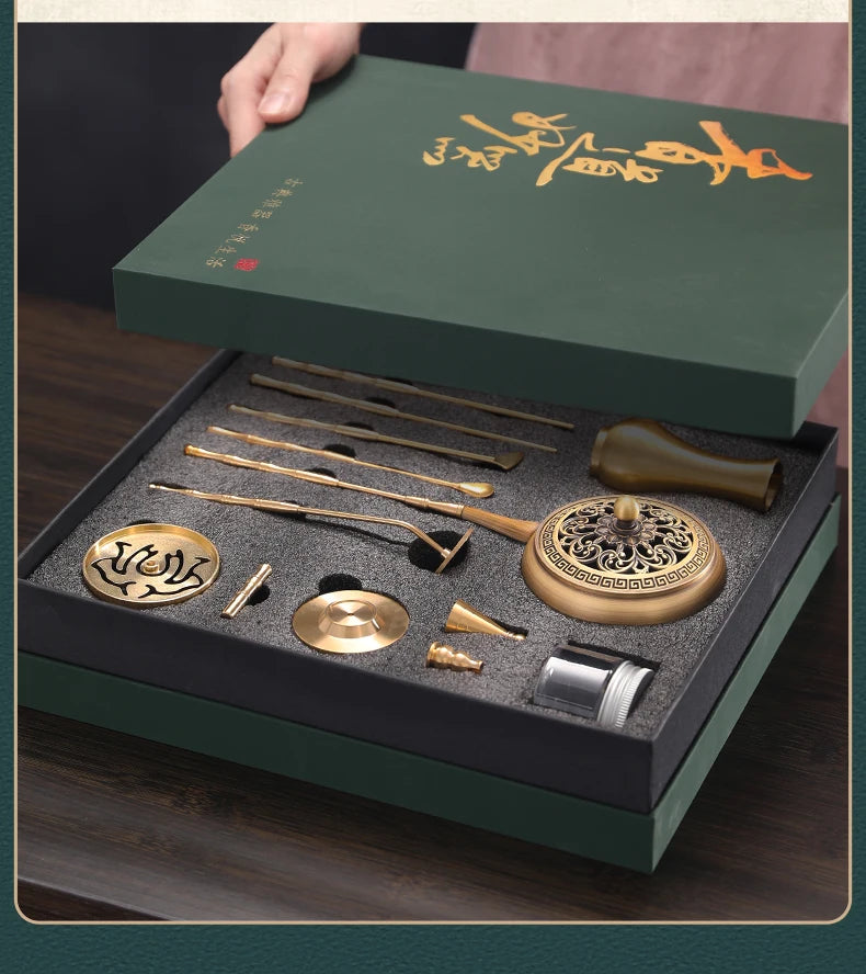Pure copper incense seal set set incense making tools incense burner sandalwood powder Seal seal incense shovel gift box