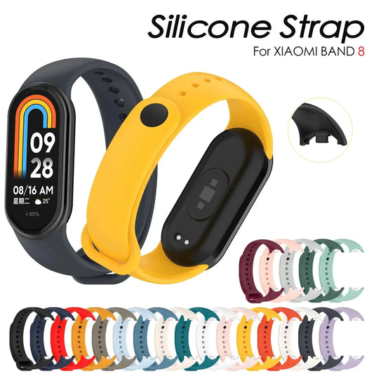 Silicone Strap For Xiaomi Smart Band 8 NFC Solid Bracelet Replacement Wristband Mi band 8 Waterproof Sport Watchband Accessories