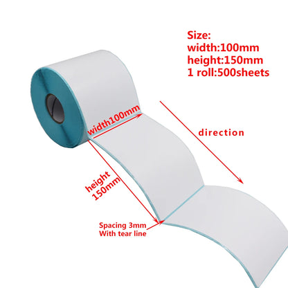 100mm Width Multiple Size Thermal Labels Paper Roll Stickers White Blank Labels For Thermal Label  Self-Adhesive Paper Stickers