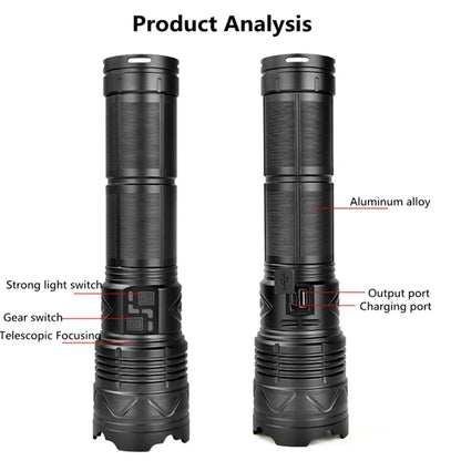 Powerful GT60 LED Flashlight Super Bright Long Range Torch Rechargeable Most Powerful Outdoor Tactical Hand Lamp Camping Lantern
