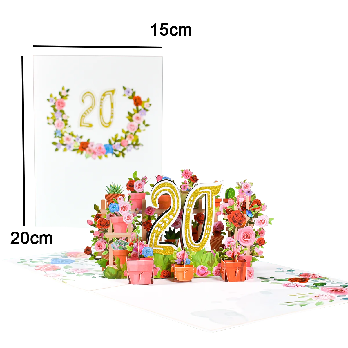 Tarjeta de aniversario emergente con números 1, 10, 28, 21 y 30 en 3D para cumpleaños, bodas