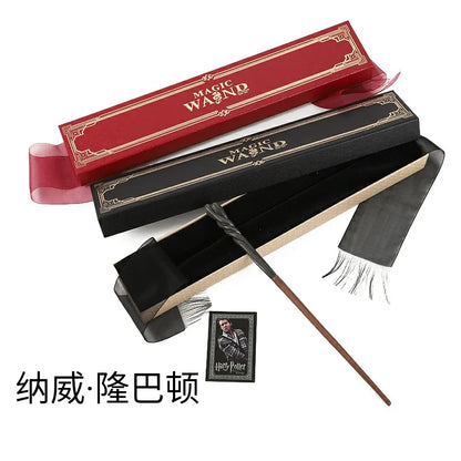 21styles Harry Magic Wand with Hot Stamping Ribbon Box Character Cards Resin Material Cosplay Hermione Prop Voldemort Potter Toy