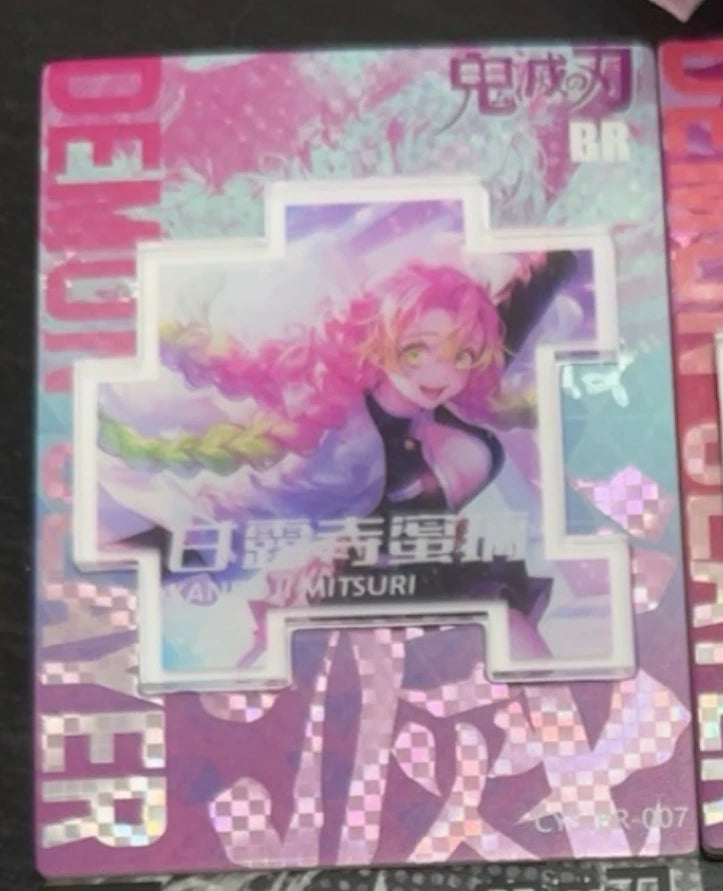 Anime Demon Slayer Kamado Tanjirou Kochou Shinobu Kanroji Mitsuri Iguro Obanai Collection Cards Christmas Birthday Gifts Toys