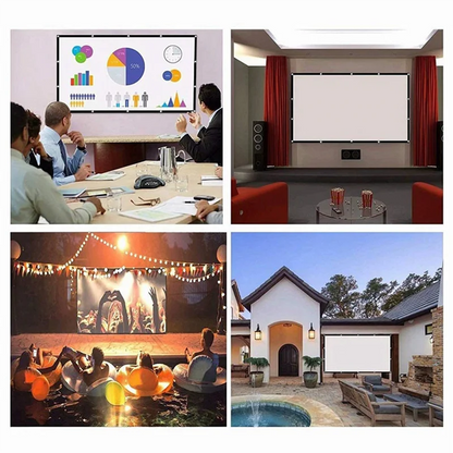 Portable Projector Screen for Home Theater Outdoor HD White Foldable Anti-Crease (84Inch)