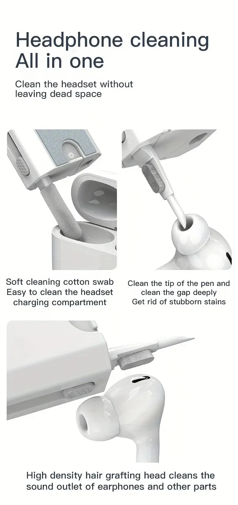 8 in 1 Cleaning Kit Computer Keyboard Cleaner Brush EarphonesCleaning Pen For Headset LPad Phone Cleaning Tools Keycap Puller