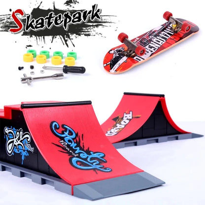 6-In-1 Finger Skateboards DIY Skate Park Ramp Parts For Tech Deck Scene Venue Combination Set For Children Indoor Home Toy