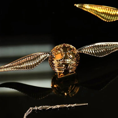 Proposal Ring Box Gold Snitch Wedding Wings Ring Boxes Luxury Gold Metal Jewelry Mystery Box Surprise Organizer for Small Things