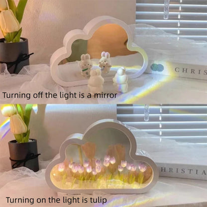 Tulip Light Cloud Mirror Table Lamps Lights Tulips Floral Lamp Nightlight DIY Material Accessories Decorations Wedding Gift