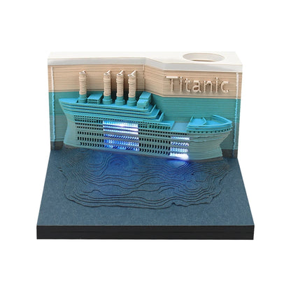 3D Omoshiroi Block Memo Pad Notepads Magical Calendar Magic Castle Sakura Tree Sticky Note Luxury Novelty Gift Items