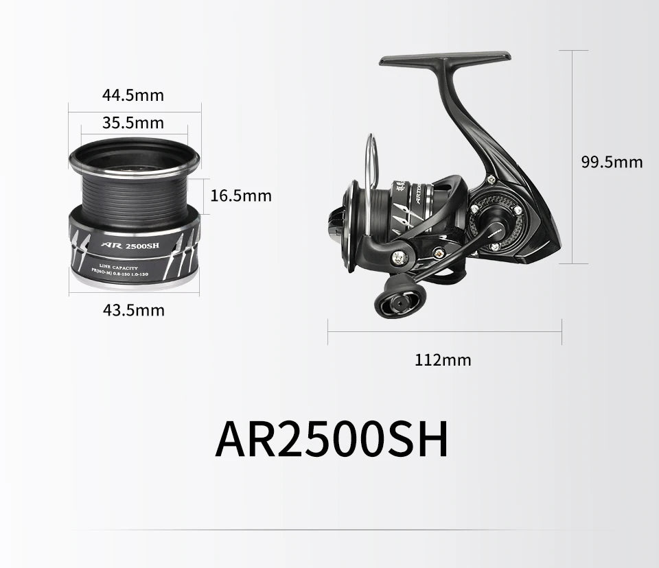 TSURINOYA NEW Spinning Fishing Reel ARTEMIS 800 1500S 2500SH 3000SH Shallow Spool Versatile Long Casting Reel High Speed Wheel