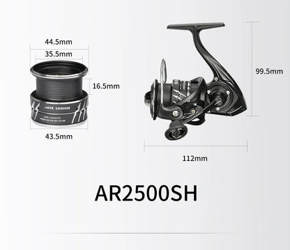 TSURINOYA NEW Spinning Fishing Reel ARTEMIS 800 1500S 2500SH 3000SH Shallow Spool Versatile Long Casting Reel High Speed Wheel
