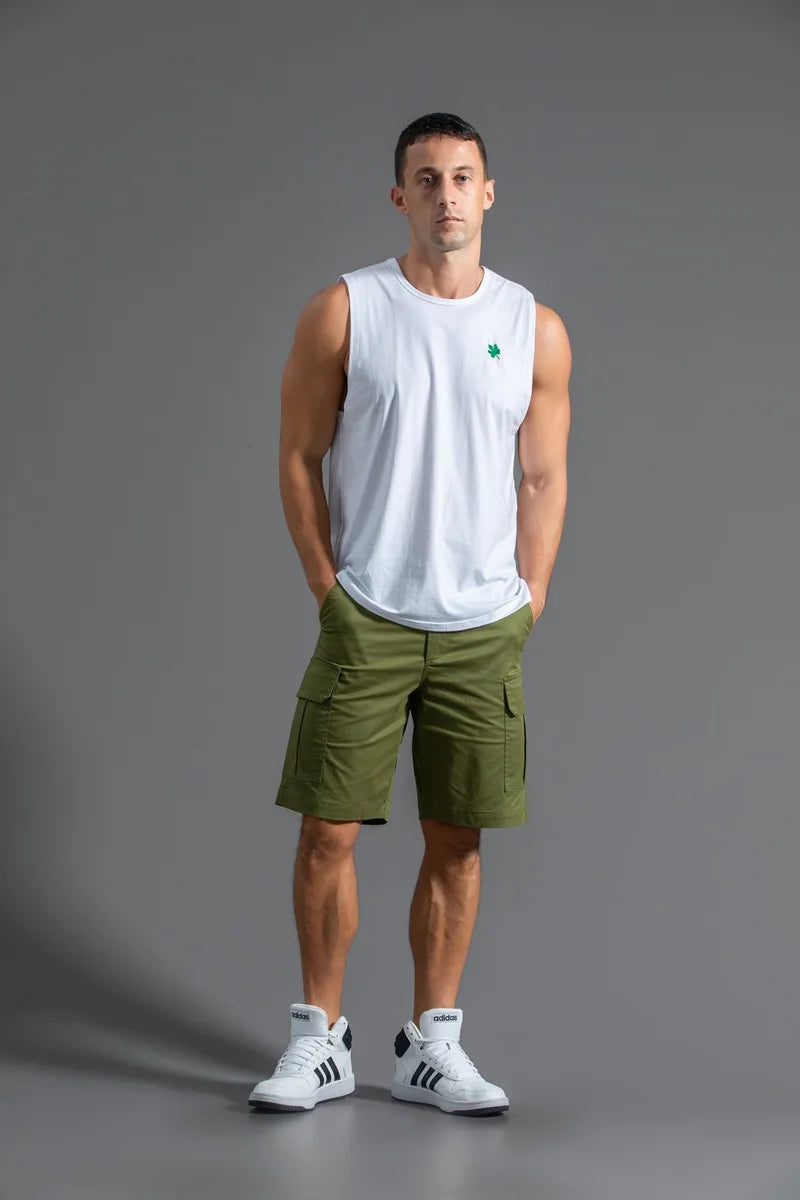 Plus Size Men's Sport Fitness Vest Cotton Trendy Sleeveless T-Shirt Shoulder Vest Casual Top Clearance Special Price