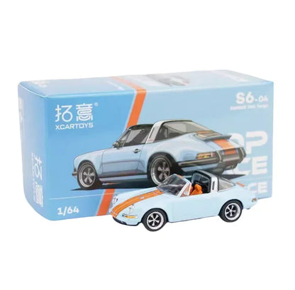 Premium scale model XCARTOYS POPRACE 1/64 Co-branded float series Porsche Martin GTR Alloy model toy, a Christmas gift for boys