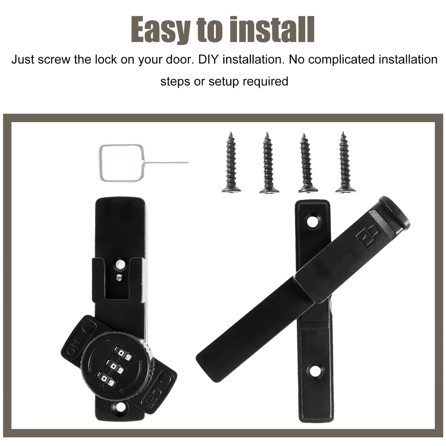 Password Sliding Door Lock 90/180 Degree Flip Combination Cabinet Locks Barn Door Lock Latch for Small Doors Storage Room Garage