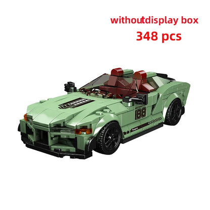 Technical Moc Car City Speed Champion Sports Car Racing Vehicle Building Blocks Brick Educational Construction Toys