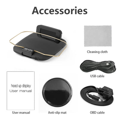 C1 Car Navigation Projection HUD Head Up Display Speedometer  Multiple Interfaces Car Accessories on Screen Overspeed Alarm