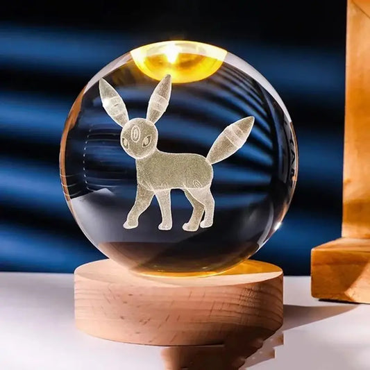 6cm 3d Crystal Ball Led Night Stitch Pikachu Doraemon A Dream Hellokitty Desktop Decoration Lamp Laser Carving Children Gifts