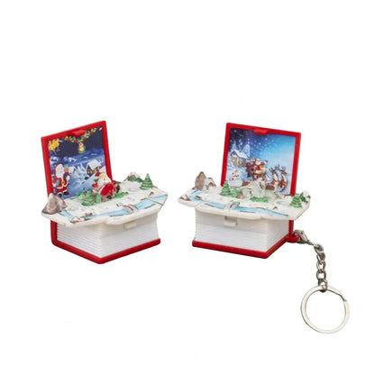 2Pcs Storypop Keychain Mini 3D Book Folding Toy Pop-Up Story Book Keyring Decoration Educational Stress Relief Toy for Kids
