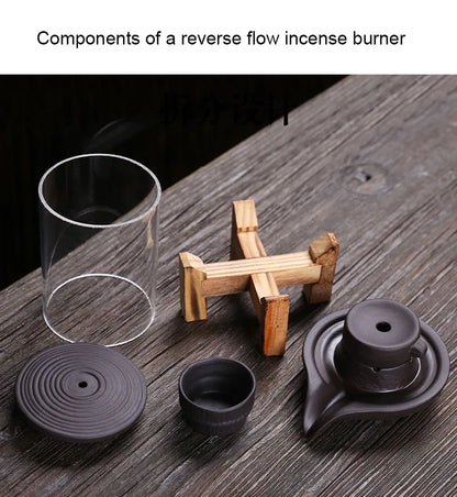 Purple Sand Time Comes Back Flow Incense Burner Decoration - Indoor Aroma Diffuser Stone Grinding Incense Pedestal Crafts