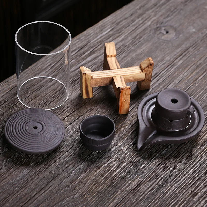Purple Sand Time Comes Back Flow Incense Burner Decoration - Indoor Aroma Diffuser Stone Grinding Incense Pedestal Crafts