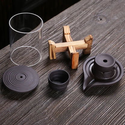 Purple Sand Time Comes Back Flow Incense Burner Decoration - Indoor Aroma Diffuser Stone Grinding Incense Pedestal Crafts