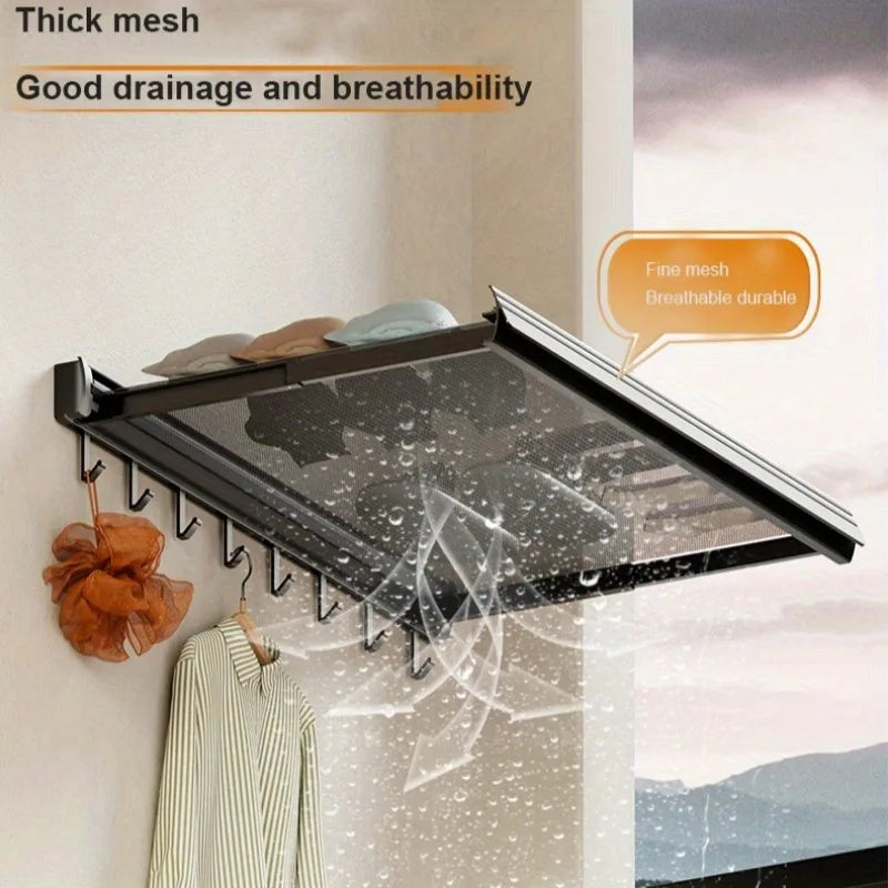 Balcony Drying Racks Foldable Multifunctional Stainless Steel Sock Drying Shelf Window Retractable Drying Clothes And Shoes Rack