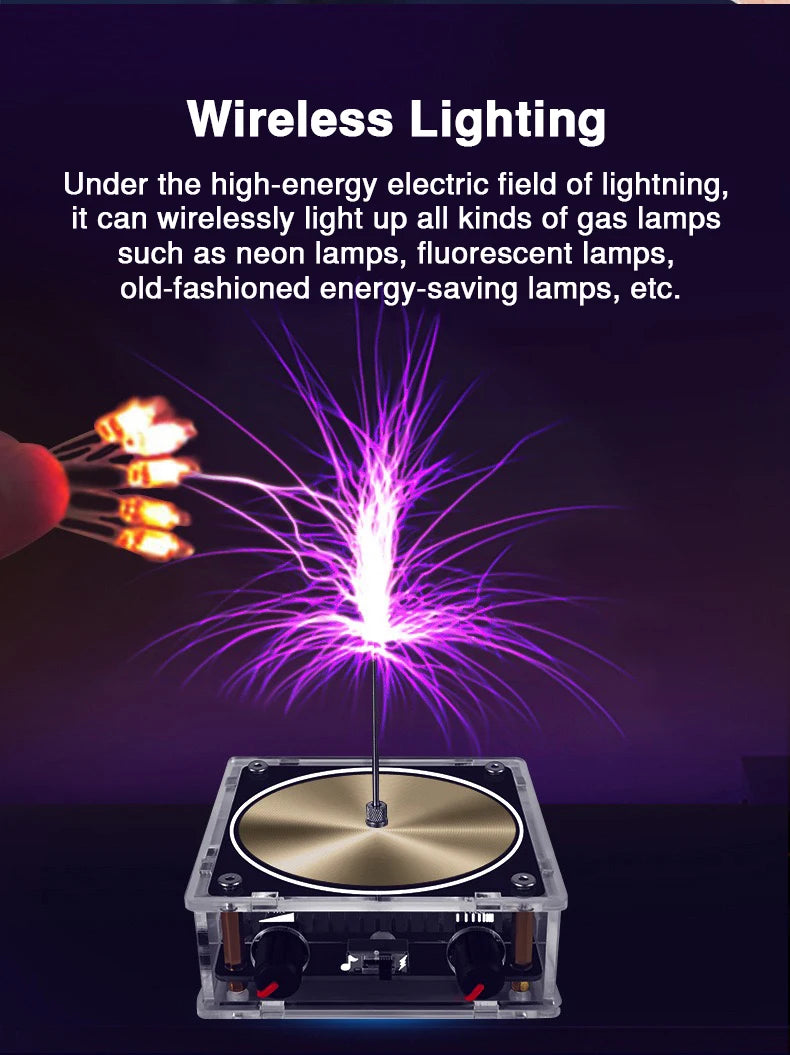 Tesla Coil Musical Speaker Artificial Lightning Bluetooth Music Tesla Coil Arc Plasma Wireless Transmission Experiment Model