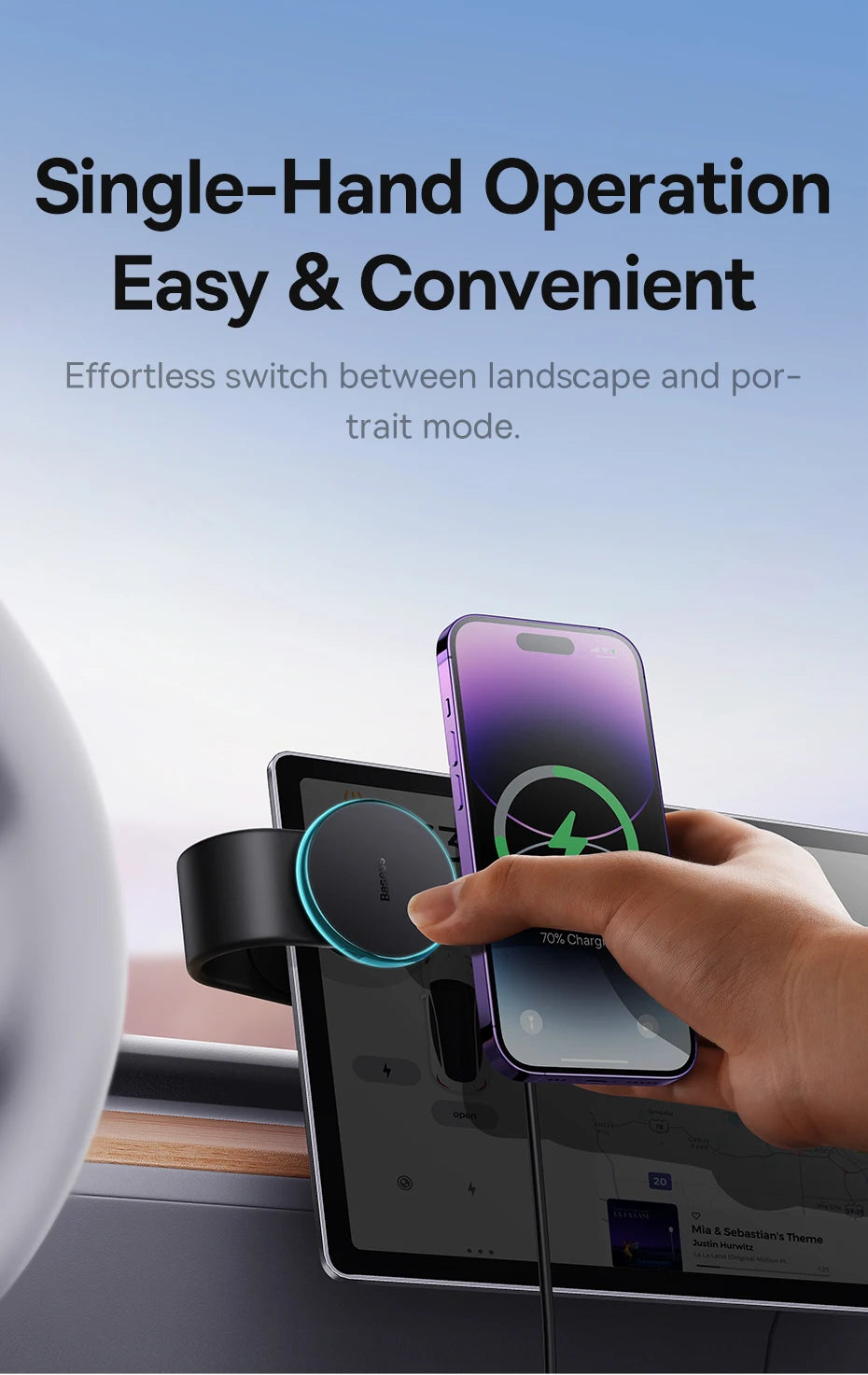 Baseus C02 Pro Series Magnetic Wireless Charging Car Mount Cluster Black