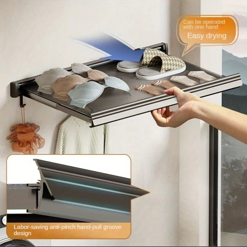 Balcony Drying Racks Foldable Multifunctional Stainless Steel Sock Drying Shelf Window Retractable Drying Clothes And Shoes Rack