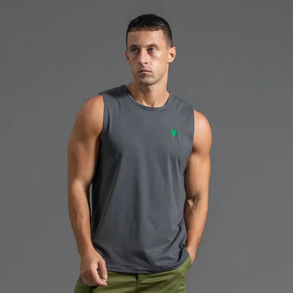Plus Size Men's Sport Fitness Vest Cotton Trendy Sleeveless T-Shirt Shoulder Vest Casual Top Clearance Special Price
