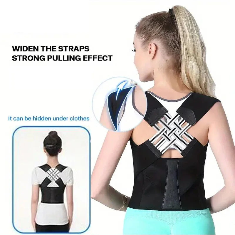 Faja correctora de postura para la espalda, correa de soporte ajustable para la espalda para prevenir la distorsión de la columna vertebral y la joroba, adecuada para hombres y mujeres