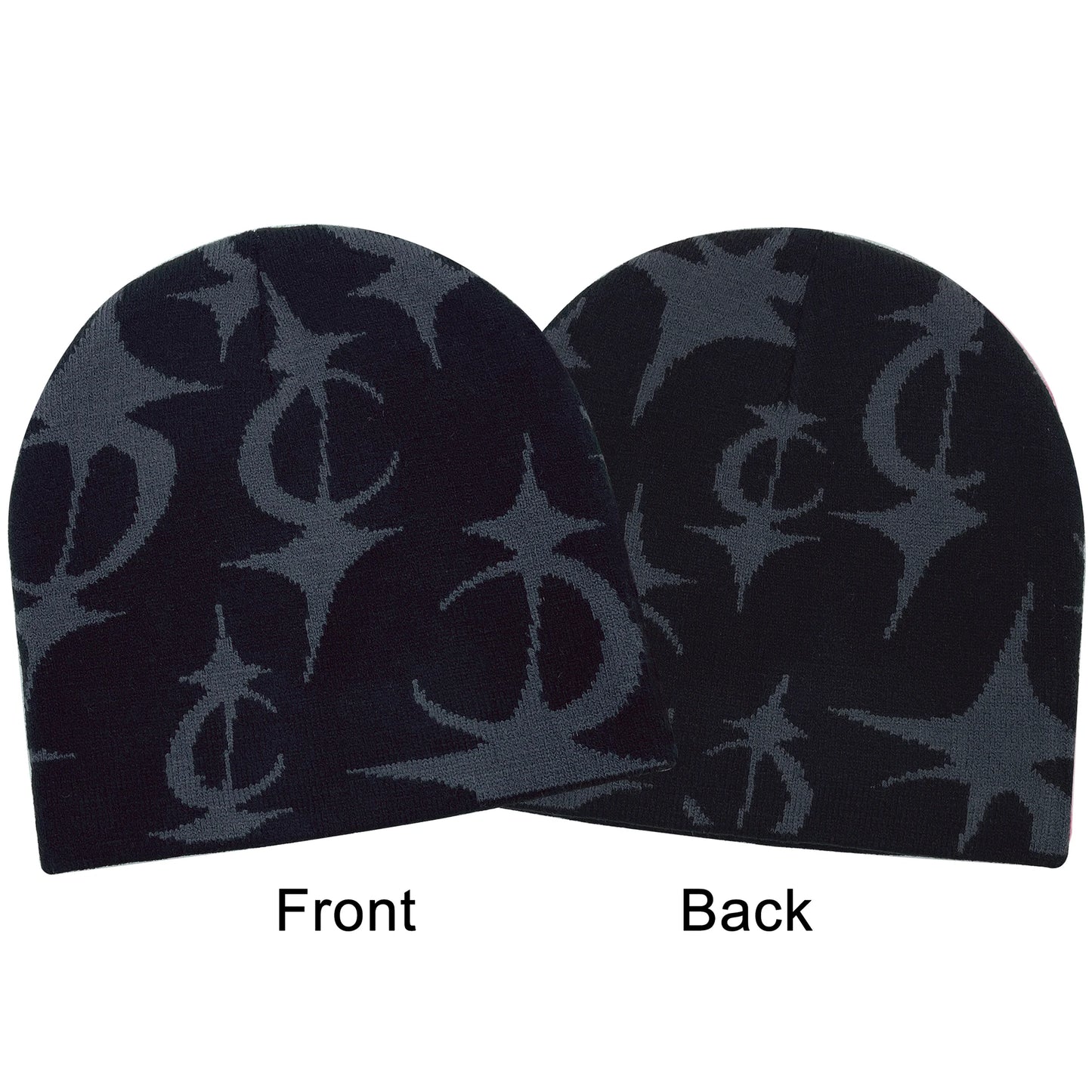 2024 New Knitted Hat Front And Back Jacquard Star Pattern, Street Fashion Trend Personality Skullcap Adult Hat